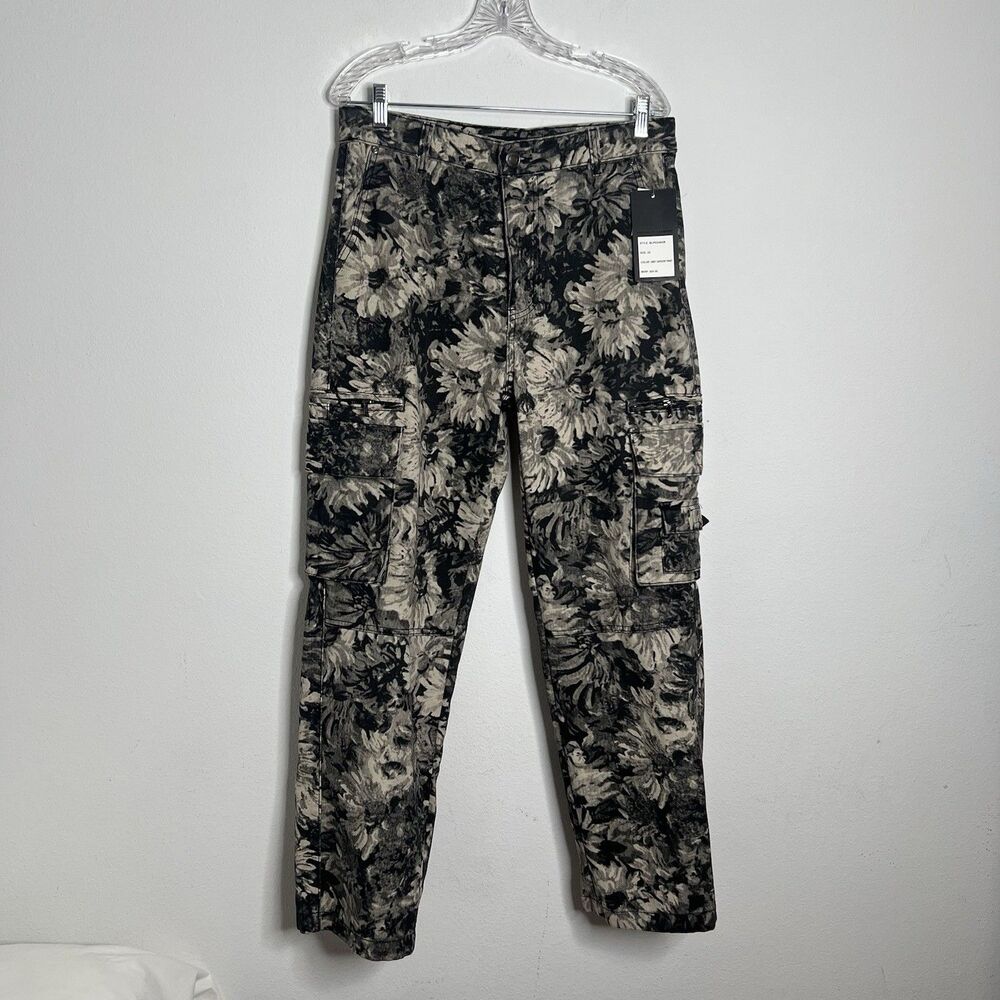 Brooklyn Laundry Men’s Cargo Jeans Wide-Leg Black Gray Denim Size 32 New